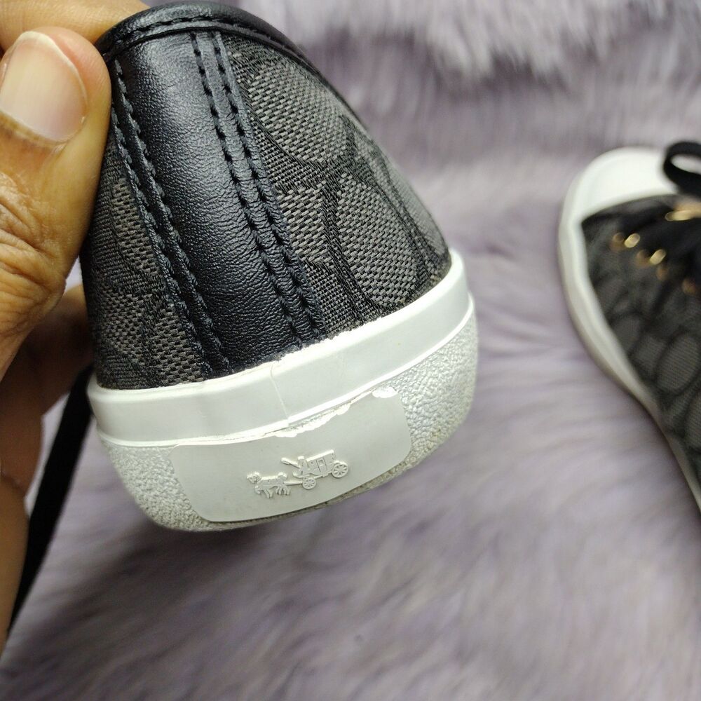 Coach Empire Signature Canvas Sneakers Low Top Black Size 9 - Picture 6 of 8